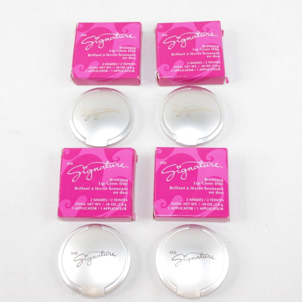 Mary Kay Signature Bronzing Lip Gloss Duo (4) Lot New With Box Coral Mango Mist+